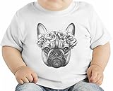 French bulldog with rose crown オーガニックベビーTシャツ 12 - 18 Months