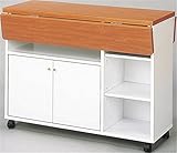 木製 バタカウンター キャスター付き ワゴン ホワイト