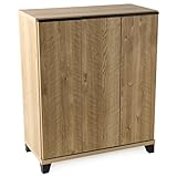 タンスのゲン 下駄箱 シューズボックス 幅75 ピタゴラス 国産 完成品 オーク 24900001 OK