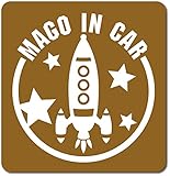 imoninn MAGO in car ステッカー　【マグネットタイプ】　No.15　ロケット　（ゴールドメタリック）