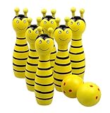 sunone11 Mini Cartoon木製動物ボーリングボールゲームベビー知的玩具子供6ピン2ボールおもちゃ子供クリエイティブ誕生日ギフト 11.5 x 2.8 0062