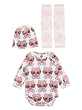 (マイファーストヒステリック) MY FIRST HYSTERIC オーガニックコットン SWEETY TEDDY MINI総柄ロンパース＋キャップ＋レッグウォーマーセット 80cm ホワイト