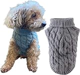 SJOL 犬 かわいい ざっくり生地 セーター 4サイズ （犬の服 洋服 猫 ドッグウェア クリスマス ペット 秋冬服 コスプレ 秋冬 ドッグ 愛犬 愛猫 誕生日 プレゼント ギフト 小型犬 中型犬） (XL, グレー)