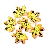 SUND　人工観葉植物　楓の葉　DIY　造花　紅葉　50枚セット　手作り　インテリア　雑貨　高品質　枯れない　結婚式　誕生日　発表会　入学式　卒業式　適用　選べる6色　淡い黄色