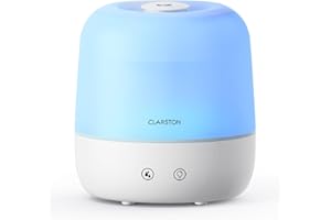 Clarston Clarston Humidifier, 2L Humidifiers for Bedroom, Top Fill with 360° Nozzle | 24dB Quiet, Nightlight, Cool Mist Air Humidification for Baby Nursery & Plants, No BPA, Auto Shut Off, Easy Clean,25H Runtime