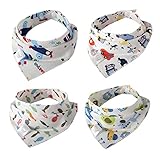 Genda 2Archer(JP)　 よだれかけ　ベビー　赤ちゃん キッズ　４枚セット　三角巾　かわいい　ビブ　２層　出産祝い　誕生日　プレゼント　綿100％　男の子　女の子　スタイ (C)