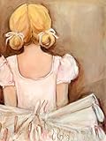 Oopsy Daisy Beautiful Ballerina- Blonde Stretched Canvas Wall Art by Kristina Bass-Bailey, 18 by 24-