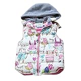 Candykids 使える オシャレ女児 コットンベスト キルティング ダウンジャケット 秋冬 子供服　キッズ　アウター　中綿 厚手　暖かい (130cm)