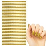 ラインストーンシール デコシール ジュエリータイプ ゴールド 3mm 640粒 強力粘着 キラキラ 装飾シール DIY 推し活 うちわ ハンドメイド NYANDELMO ND-0269-R01-GD-3mm