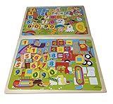 【KUENTAI】計算パズル 木製 子供 知育玩具 数字 計算 カラフル おもちゃ キッズ 赤ちゃん (2点セット（計算）)
