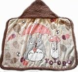 ブランケット　フード付き　となりのトトロ　魔女の宅急便 ボア　ジジのひざ掛け＝アフガン　おくるみ　ベビーカー　暖か掛け物　オムツ替えシートにも♪＝　内祝い＊出産祝いやギフトにもどうぞ＝ベビー用品 (ト