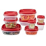 Rubbermaid Easy Find Lids Food Storage Container 18-Piece Set Red [並行輸入品]