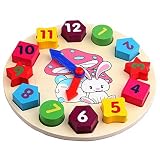 1 Set Kids Wooden Toys Digital Geometry Clock Montessori Educational Toys Wood Toys Games Blocks by 