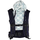 hibote 調節可能なベビーキャリア　通気性ある　人間工学的なラップスリング　バックパック　新生児赤　ちゃん　幼児に適用 ダークブルー