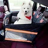 Tresbro ペット ドライブボックス 後部座席 ドライブシート 空間拡大 犬 車 シート 大型犬用 底板入り 型崩れしない 飛び出し防止リード付き 折り畳み可能 汚れ防止 全車種 猫用 ブラック 犬車に乗せるグッズ 柴犬 犬用 猫用 小型犬 ペット用品