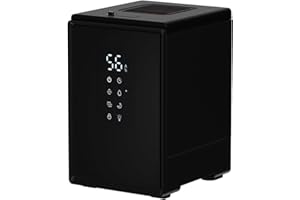 [山善] 加湿器 加熱式 スチーム式 上部給水 キューブ型 湿度センサー 転倒防止 間接照明 寝室 チャイルドロック 自動運転 ブラック BEAR-S34(B)