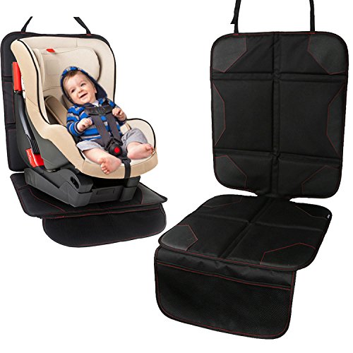 Intipal チャイルドシートマット チャイルドシート カバー 車保護シート シートプロテクター チャイルドシート 保護 マット クッション 滑り止め コンビ収納ポケット付き B ベビー用品クラブ