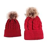Anself ファッション女性/キッド帽子 秋冬暖かい 弾性ボール ボブルヘッド スカルキャップ ニットウールの帽子