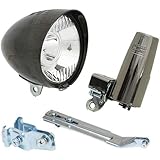 丸善(MARUZEN) 砲弾型LEDヘッドライト 黒メッキ MKS-1-CB1 自転車用発電ランプ