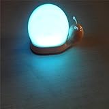 cyndie　小夜灯 センサーナイトライト カタツムリ型　予備灯 足元灯 七彩小夜灯 Small night light フットライト led感応小夜灯　子供用　USB充電　経済的 LED ナイトライ