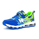 スニーカー キッズ 子供靴 ランニングシューズ 防水 アウトドア ハイキング 内径16.5cm-22.5cm 運動靴 防滑 通気 通学 hibote ブルー 内径22.5cm=37