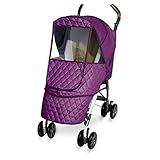 冷たい風や悪天候でもベビーカーを利用したお出かけに最適の防寒対策！ マニト キャッスルアルファカバー (キャッスルスモール, パープル)