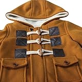 MyMei　かわいい　無地　ダッフルコート　子供　キッズ　ベビー服　綿服　アウター　ジャケット　フード付き　フォーマル　秋冬　防寒　 (80CM, ブラウン)