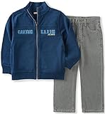 Calvin Klein Baby Boys 'ロゴジャケットwithジーンズパンツセット カラー: ブルー