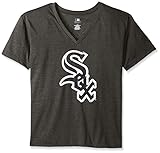 MLBシカゴホワイトソックス女性用チーム半袖VネックTシャツロゴ、3 x、チャコール/ヘザー