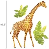 Large Giraffe and Leaves Removable Wall Sticker Mural by Instant Murals Design