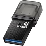 エレコム USBメモリ 64GB USB3.2（Gen1） Type-C キャップ式 ブラック MF-CAU32064GBK