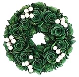 彩か SAIKA 【クリスマス】 リース 緑 白 グリーン ホワイト デコレーション 飾り Wreath-Wooden roll & Berry S(Green) CXO-202Sg