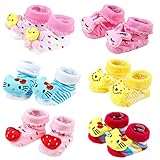 Tortor 1bacha(JP) 靴下　ベビー　ベビー靴下　赤ちゃん　キッズ　キッズ靴下　ソックス 滑り止め付きカジュアル　出産祝い　くつ下　可愛い　星　犬　パンダ　3足セット　6足セット (M, 