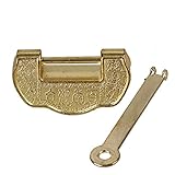 BQLZR Golden 2.2 CM間隔アンティーク装飾Miniラッチジュエリーシガーボックス留め金ロックパッドロックキー付き