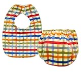 Caught Ya Lookin' Bib and Bloomer Set, Red/Yellow/Blue by Caught Ya Lookin'