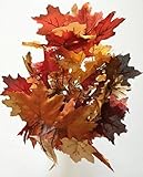 Floral Garden 6-Stem Maple Leaf Bushes 10 in. Artificial Flowers Autumn Fall Thanksgiving Scarecrow 