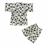 甚平 じんべい 男の子 ベビー トンボ柄 じんべえ 上下セット グレー 95