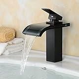 beeleeデッキマウント滝蛇口バスルーム盆地蛇口バスルームオイルはブロンズWaterfall注ぎ口バスルームシンク洗面化粧台洗面ミキサータップ、オイルはブロンズ