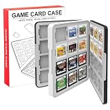 MOXCAHER 3DS ソフトケース 3DS/DS/2DS対応 24/48 枚収納 ソフト整理収納盒 防塵保護 持ち運び便利 (黒, 48枚収納)
