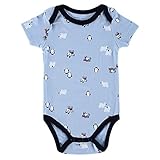 Mother Nest ベビー爬行服 ロンパース 子供服 カバーオール　爬行ウェア　チャックル ボディ肌着 出産祝い ボディスーツ 前開き　綿100% ブルー 半袖