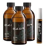天然ハッカ油 100% 日本製 大容量 200mL 3本 + 20mLスプレータイプ1本 計620ｍL ハッカオイル Mentha Oil 100 メンタオイル