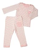 優雅 yuga☆【箱入り】「ボーダー・Tシャツ 80cm+ボーダー・レギンス 80cm 2点セット ピンク」オーガニックコットン100% ベビー 服 子ども服 キッズ 女の子  男の子 兼用 ロンT 