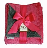MEG Original Minky Dot Blanket Hot Pink & Charcoal Gray by MEG Original