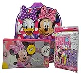 Disney Minnie Mouse 3 Pcs Set 12" Backpack Bonus Coloring Fun Set & Pencil Case [並行輸入品]