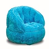 Heritage Kids Toddler Rabbit Fur Bean Bag Chair, Teal