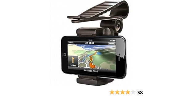 Amazon サンバイザー 取付用 クリップ 式 ナビ スマホ ホルダー 簡単装着 拭き取りクロス オリジナルストラップ付属 携帯電話ホルダー 車 バイク