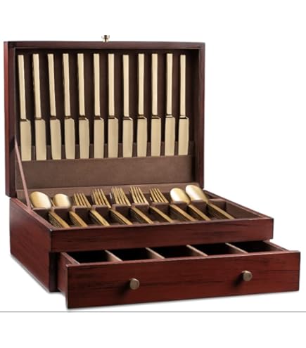 Amazon | Royalty Art 高級銀食器収納ボックス 引き出し付き 15
