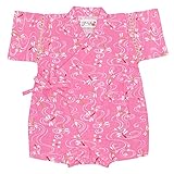 アスナロ（甚平） 甚平 ベビー 女の子 子供 日本製生地 とんぼ柄 綿100 ロンパース70 ピンク