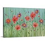 Paul Brentプレミアムシックラップキャンバス壁アート印刷題名ピンクGerber Daisies 36" x 24" 2225219_24_36x24_none