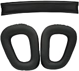 オーディオファン 交換用レザーイヤーパッド for G230 G331 G430 G431 G231 G930 イヤーパッド 1ペア ＋ ヘッドクッション セット ブラック ゲーミングヘッドセット ヘッドセット ソフトフォーム サイズ 縦 98mm×横 78mm×厚 20mm
